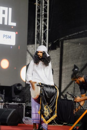 1438 Boduberu group performing during the New Year Show