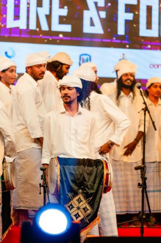 1438 Boduberu group performing during the New Year Show