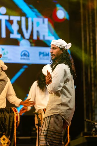 1438 Boduberu group performing during the New Year Show