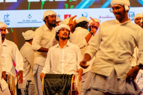 1438 Boduberu group performing during the New Year Show