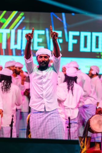 1438 Boduberu group performing during the New Year Show