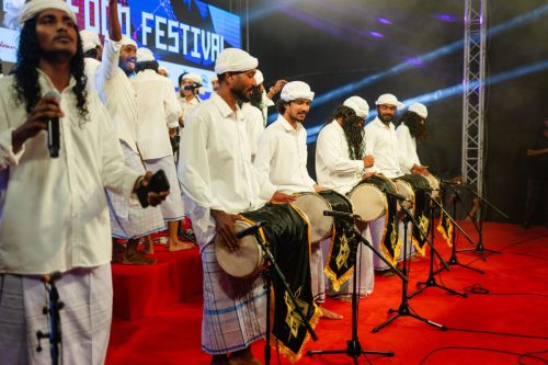 1438 Boduberu group performing during the New Year Show