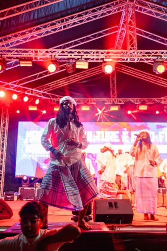 1438 Boduberu group performing during the New Year Show