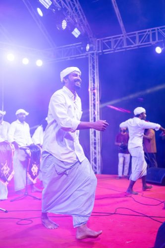 1438 Boduberu group performing during the New Year Show