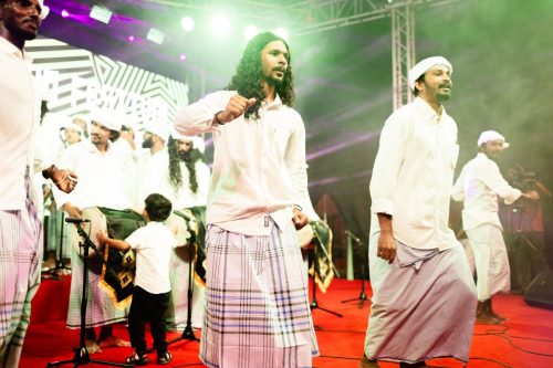 1438 Boduberu group performing during the New Year Show
