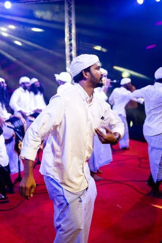 1438 Boduberu group performing during the New Year Show