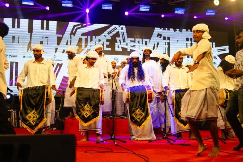 1438 Boduberu group performing during the New Year Show