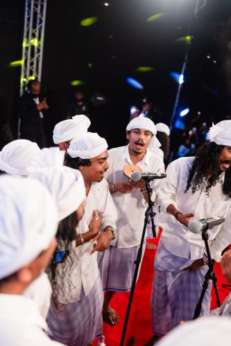1438 Boduberu group performing during the New Year Show