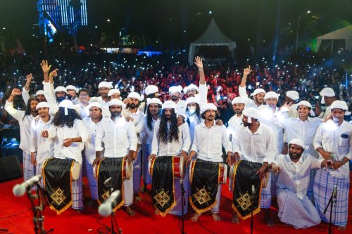 1438 Boduberu group performing during the New Year Show