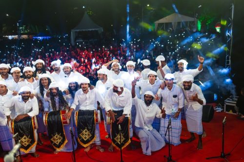 1438 Boduberu group performing during the New Year Show
