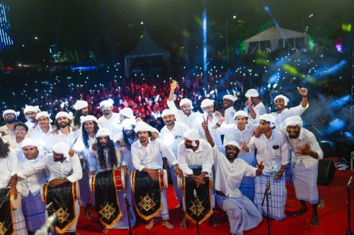 1438 Boduberu group performing during the New Year Show