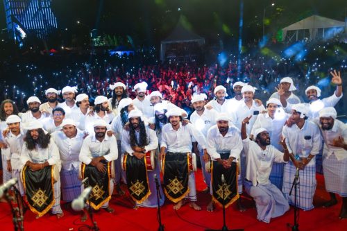 1438 Boduberu group performing during the New Year Show