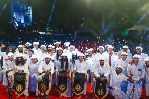1438 Boduberu group performing during the New Year Show