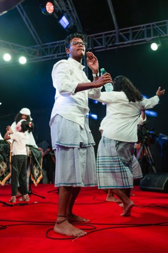 1438 Boduberu group performing during the New Year Show