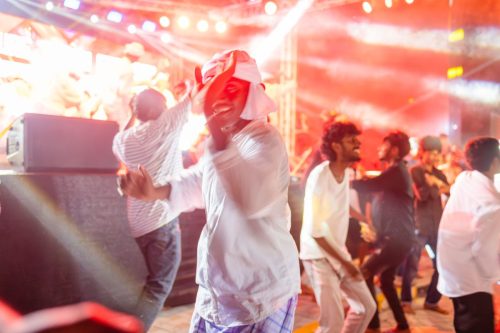 1438 Boduberu group performing during the New Year Show