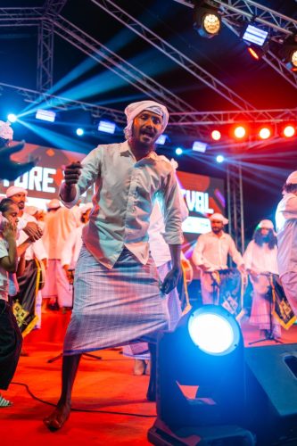 1438 Boduberu group performing during the New Year Show