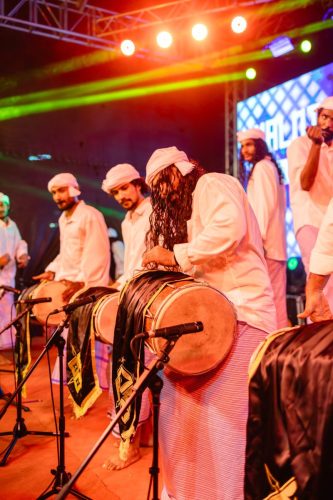 1438 Boduberu group performing during the New Year Show