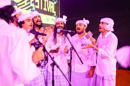 1438 Boduberu group performing during the New Year Show