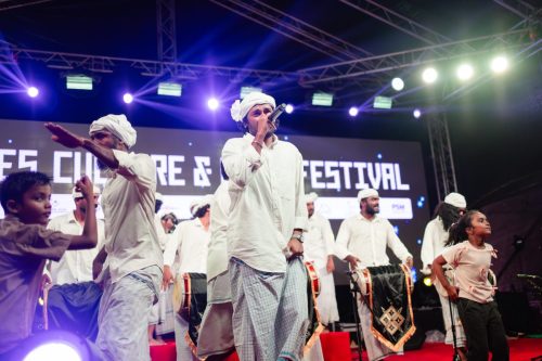 1438 Boduberu group performing during the New Year Show