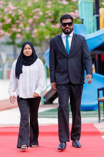 Councillors taking oath during the 5th term Fonadhoo Council ceremony and members appointed to the Women’s Development Committee