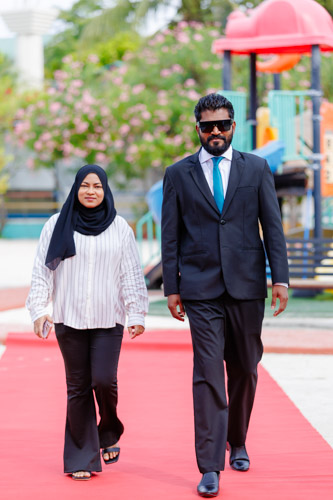 Councillors taking oath during the 5th term Fonadhoo Council ceremony and members appointed to the Women’s Development Committee