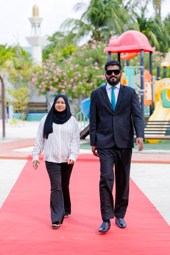 Councillors taking oath during the 5th term Fonadhoo Council ceremony and members appointed to the Women’s Development Committee