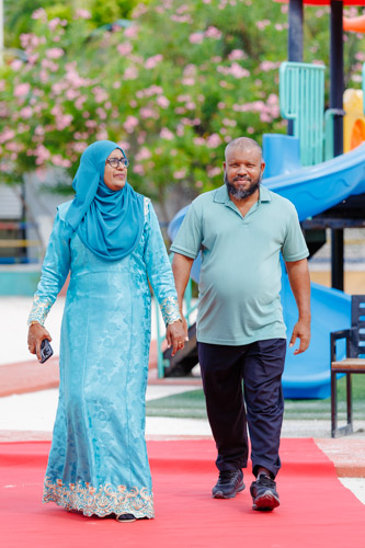 Councillors taking oath during the 5th term Fonadhoo Council ceremony and members appointed to the Women’s Development Committee