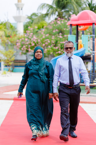 Councillors taking oath during the 5th term Fonadhoo Council ceremony and members appointed to the Women’s Development Committee