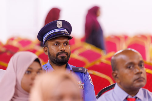 Councillors taking oath during the 5th term Fonadhoo Council ceremony and members appointed to the Women’s Development Committee