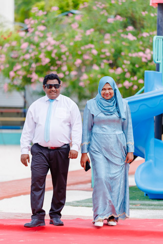Councillors taking oath during the 5th term Fonadhoo Council ceremony and members appointed to the Women’s Development Committee