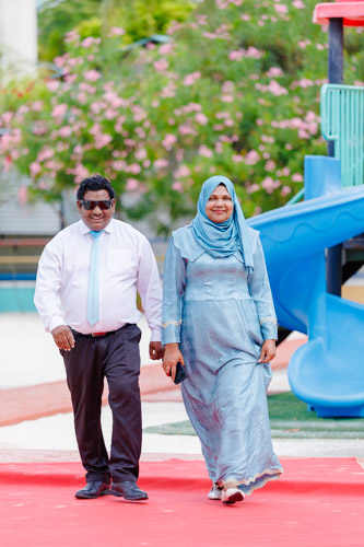 Councillors taking oath during the 5th term Fonadhoo Council ceremony and members appointed to the Women’s Development Committee