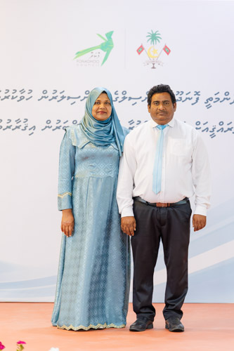Councillors taking oath during the 5th term Fonadhoo Council ceremony and members appointed to the Women’s Development Committee