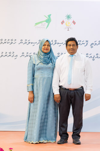 Councillors taking oath during the 5th term Fonadhoo Council ceremony and members appointed to the Women’s Development Committee