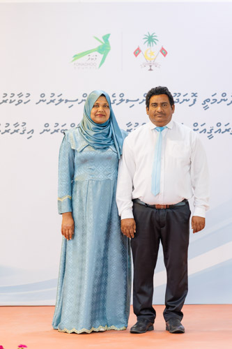 Councillors taking oath during the 5th term Fonadhoo Council ceremony and members appointed to the Women’s Development Committee