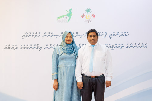 Councillors taking oath during the 5th term Fonadhoo Council ceremony and members appointed to the Women’s Development Committee