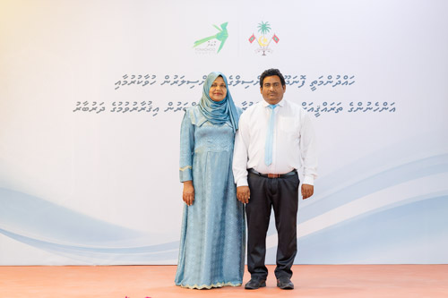 Councillors taking oath during the 5th term Fonadhoo Council ceremony and members appointed to the Women’s Development Committee