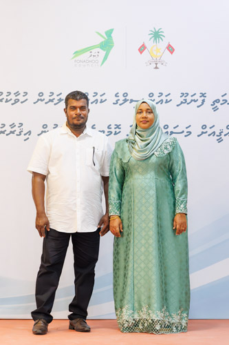 Councillors taking oath during the 5th term Fonadhoo Council ceremony and members appointed to the Women’s Development Committee