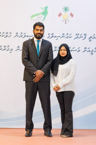 Councillors taking oath during the 5th term Fonadhoo Council ceremony and members appointed to the Women’s Development Committee